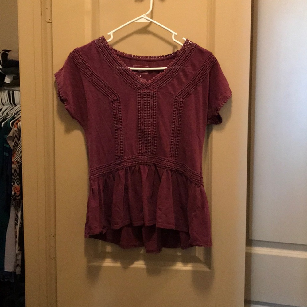 Burgundy Knit Top